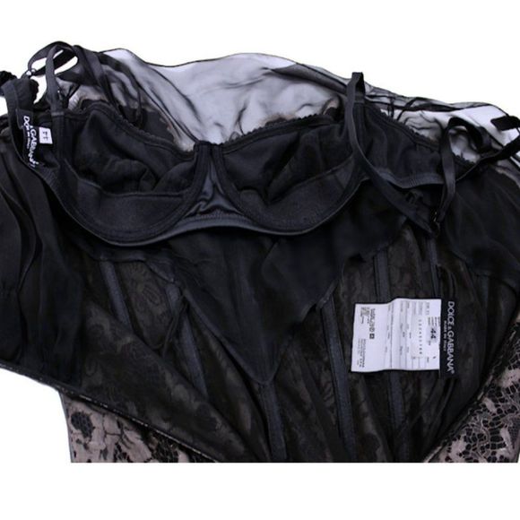 DOLCE & GABBANA Crystal Lace After Five Designer Dress 44 - Picture 12 of 13